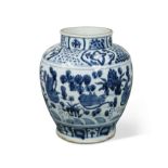 A Chinese blue and white porcelain vase, in late Ming style,