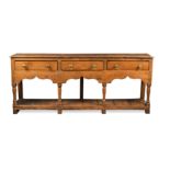 An elm dresser base, 18th century,