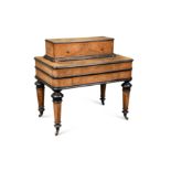 Nicole Freres, a large walnut and banded music box on stand, 19th century,