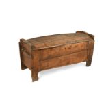 A Continental dome topped oak coffer, early 19th century