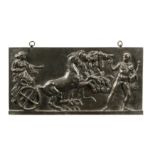 A pair of patinated-bronze panels by Eck et Durand,