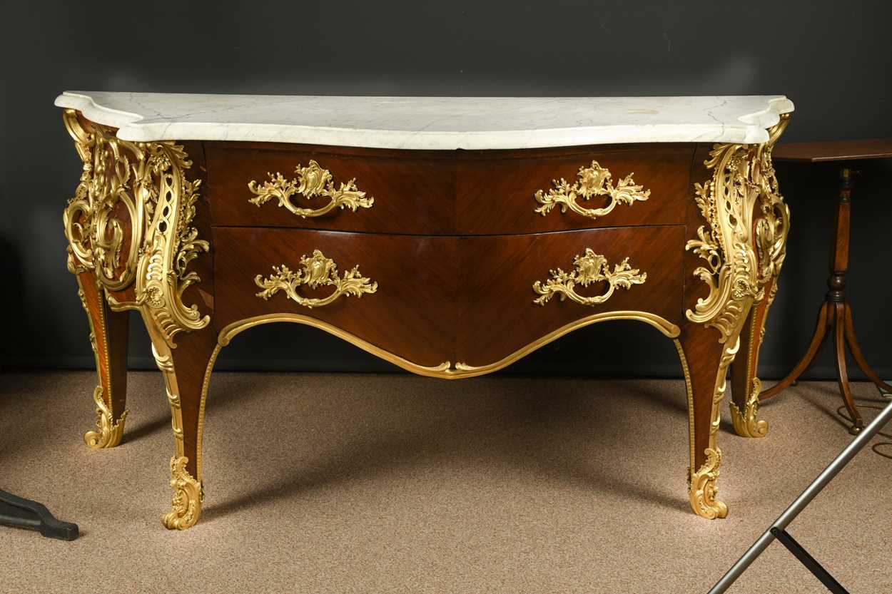 A Louis XV style ormolu mounted kingwood commode by Henry Dasson, - Image 2 of 12