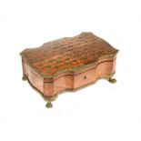 A kingwood table casket, 19th century,