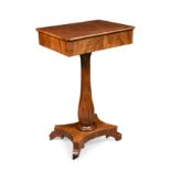 A William IV flame mahogany writing table,