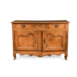 A French fruitwood chest, mid 19th century,