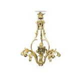 An ormolu and bronze twelve light electrolier,