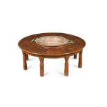 A North African hardwood circular low dining table, late 19th / early 20th century,