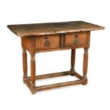 A Spanish oak and chestnut side table, 17th century style,