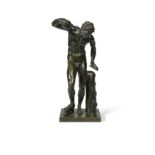 A bronze figure of the Dancing Faun with Cymbals, 19th century,