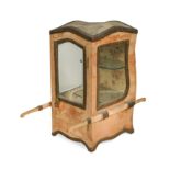 A French table top sedan chair display case, late 19th century,