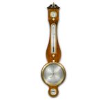 A Regency mahogany and inlaid wheel barometer,