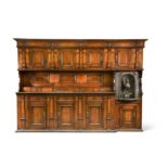 A large French fruitwood and inlaid dresser, 20th Century,