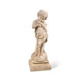 A marble figure of a child, 19th century,