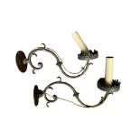A pair of brass ecclesiastical style wall lights, 19th century,