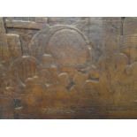 A Bavarian carved pine monk's beer cellar panel 49 x 75cm