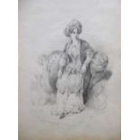 Myles Birket Foster, c.1880, Study of a Middle Eastern woman, pencil, 9 x 6.5cm, taken from a