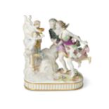 A 19th century Meissen figural group,