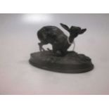 P.J.Mene, a small bronze model of a deer, signed, 11.5cm