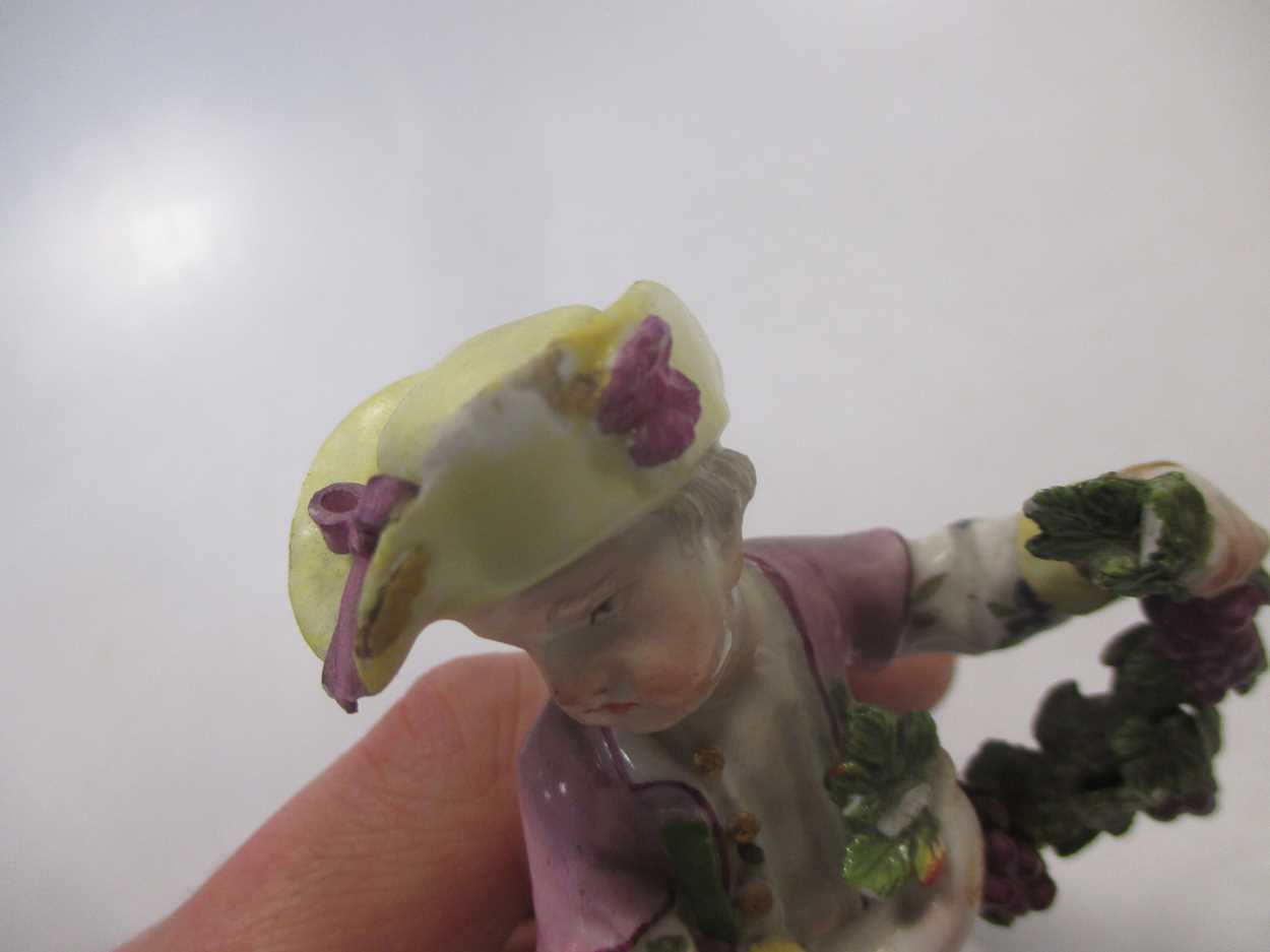 A 19th century Vienna porcelain figure of a monkey playing a trumpet, beehive mark; an 18th - Image 9 of 20