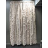 A pair of verticle striped cream coloured curtains (lined) each curtain measures approximately