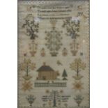 A 19th century sampler by Sarah Sophia Snow, 46 x 31cm