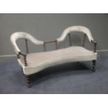 A Victorian showframe settee 78 x 152cm