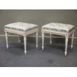 A pair of cream painted stools, 48 x 49cm