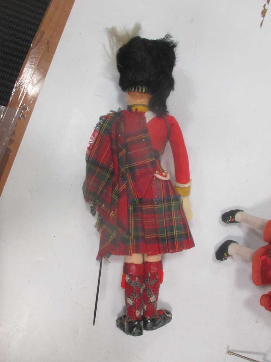 A painted felt head doll of HM The King, Highland uniform, by J.K. Farnell, original white box; - Image 2 of 7