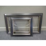 Two black painted wooden picture frames