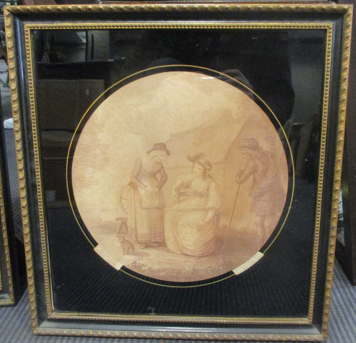 AFTER H BANBURY , a pair of sepia mezzotints engraved by F Bartolozzi, circular, 30 cm diameter - Image 9 of 9