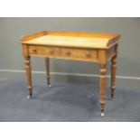 A pine washstand with two drawers, 80 x 107 x 52cm