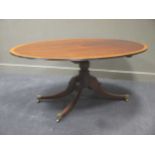 A Regency style mahogany oval breakfast table, 71 x 121 x 171cm