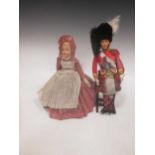 A painted felt head doll of HM The King, Highland uniform, by J.K. Farnell, boxed; together with a