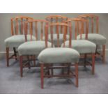 Six 19th century mahogany dining chairs with vertical three splat backs 85cm high