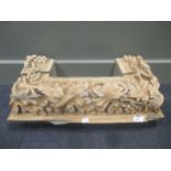 Fourteen carved pine column capitals, 20 x 61 x 20cm (14)