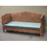 A William and Mary reproduction mahogany and cane-work three seat sofa, approx 95 x 176 x 82cm