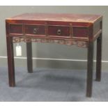 A Chinese laquer table, 86 x 106 x 60cm