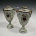 A pair of Samson porcelain armorial vases, 40cm high