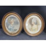 Two oval framed prints of 18th late century women, 'Maria Waldergrave, 1780', 22 x 19cm and '***