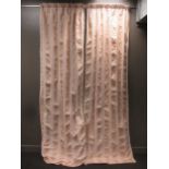 A pair of verticle striped cream coloured curtains (lined) each curtain measures approximately