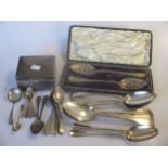 A collection of silver flatware, 21.7ozt, together with a pair of early Dutch silver tablespoons 3.