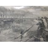 A print of the university boat race dead heat 1877: the finish 31.5x45cm