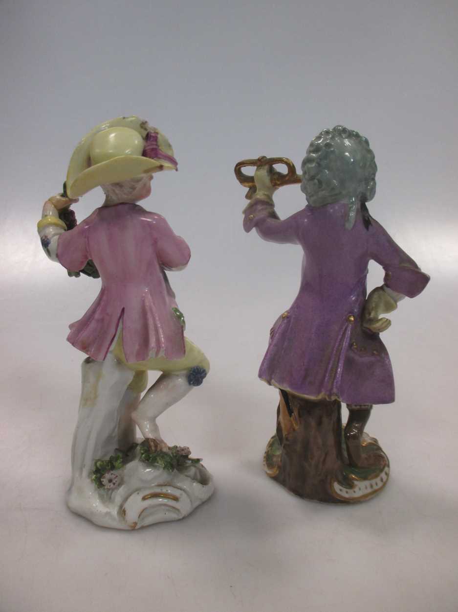 A 19th century Vienna porcelain figure of a monkey playing a trumpet, beehive mark; an 18th - Image 17 of 20