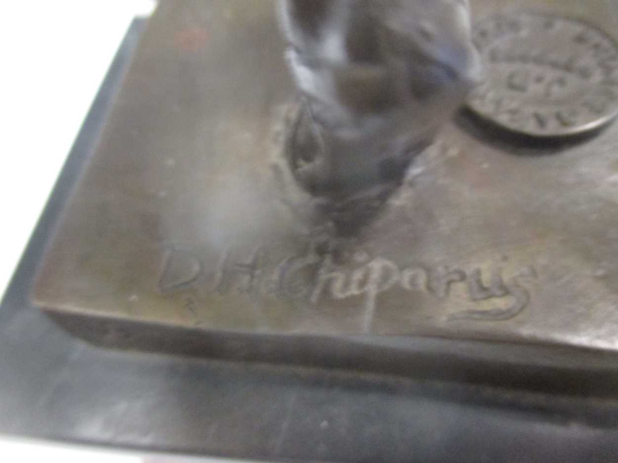 After Demetre Chiparus, Egyptian Dancer, bronze on a stepped tapering marble base, incised D - Image 2 of 4