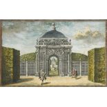 A pair of 18th century French formal garden scenes,