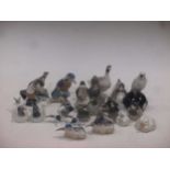 A collection of twenty-five Copenhagen porcelain models of birdsCondition report: One of the