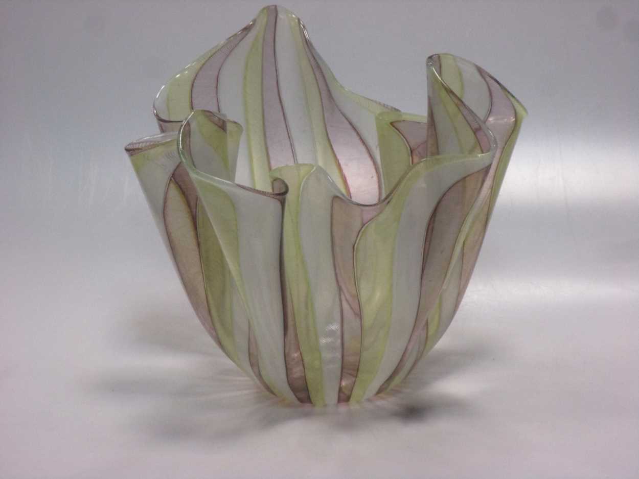 A Venini type Razzeletto vase 26cm high and 33cm diameterFootnote: Provenance: Julians Park,