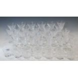 A suite of Waterford glasses, to include eight red glasses, seven white wine glasses, seven