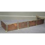 An Arts & Crafts copper and brass fender approx 145cm wide