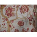 One pair of Bernard Thorpe fabric lined and interlined curtains, French headed, each curtain 105cm..